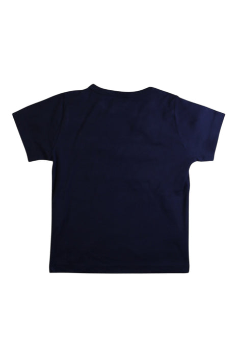 A Navy Short Sleeve T Shirts from Petit Bateau in size 4T for girl. (Back View)