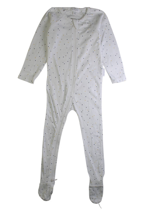 A White Onesies from purebaby in size 12-18M for boy. (Front View)