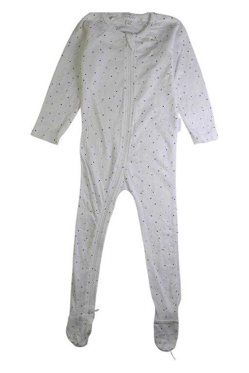 A White Onesies from purebaby in size 12-18M for boy. (Front View)