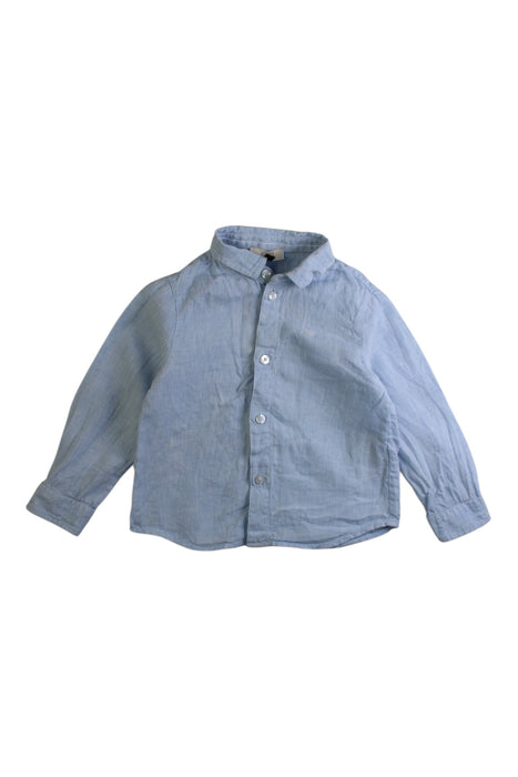 A Blue Long Sleeve Shirts from Armani Baby in size 6-12M for boy. (Front View)