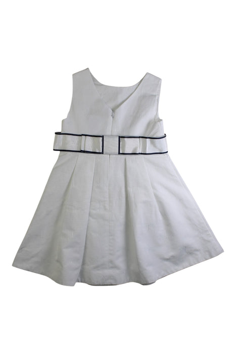 A White Sleeveless Dresses from Jacadi in size 6T for girl. (Back View)