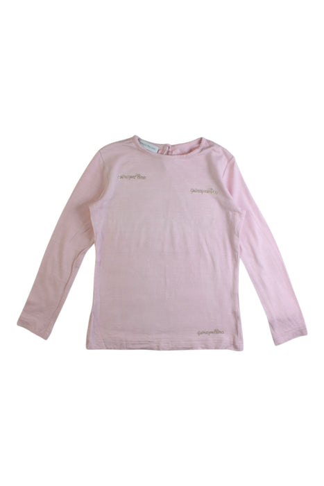 A Pink Long Sleeve Tops from I Pinco Pallino in size 4T for girl. (Front View)