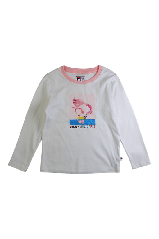 A White Long Sleeve T Shirts from Fila in size 4T for girl. (Front View)