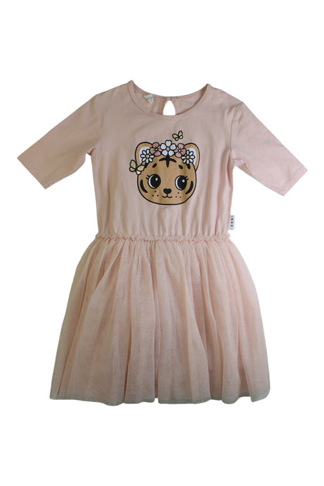 A Pink Long Sleeve Dresses from Hux in size 4T for girl. (Front View)