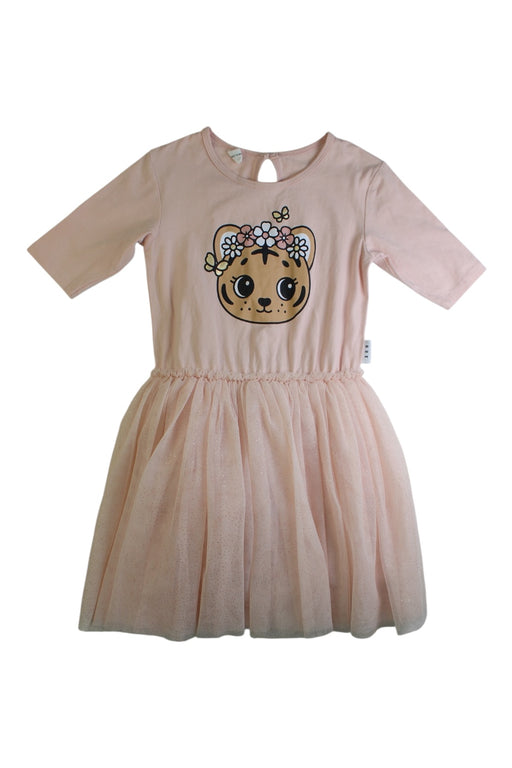 A Pink Long Sleeve Dresses from Hux in size 4T for girl. (Front View)