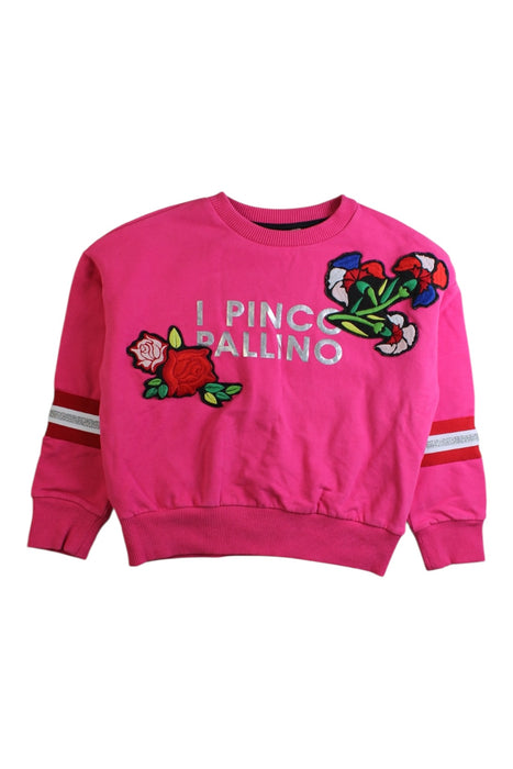 A Pink Crewneck Sweatshirts from I Pinco Pallino in size 6T for girl. (Front View)