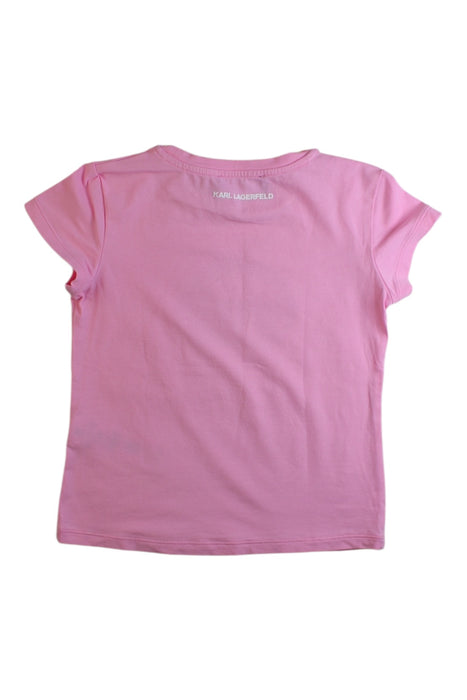 A Pink Short Sleeve T Shirts from Karl Lagerfeld in size 6T for girl. (Back View)