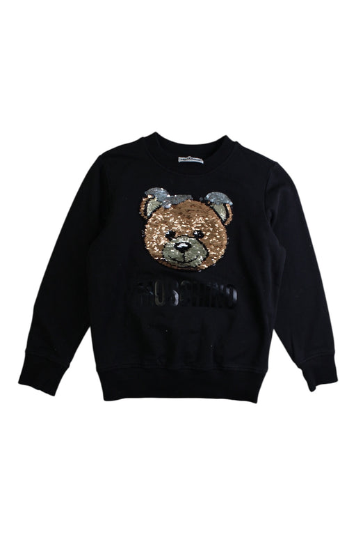 A Black Crewneck Sweatshirts from Moschino in size 6T for girl. (Front View)