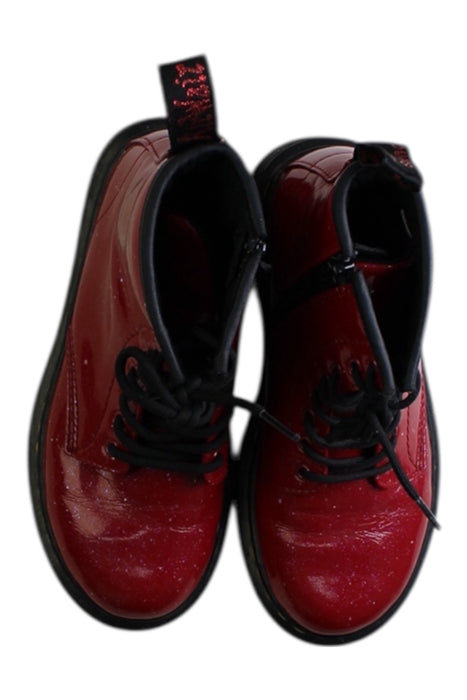 A Red Casual Boots from Dr. Martens in size 7Y for girl. (Back View)