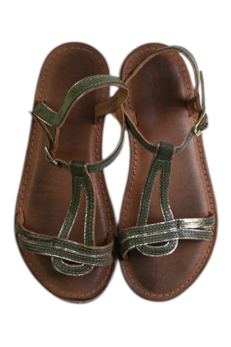 A Brown Sandals from Les Tropéziennes in size 7Y for girl. (Back View)