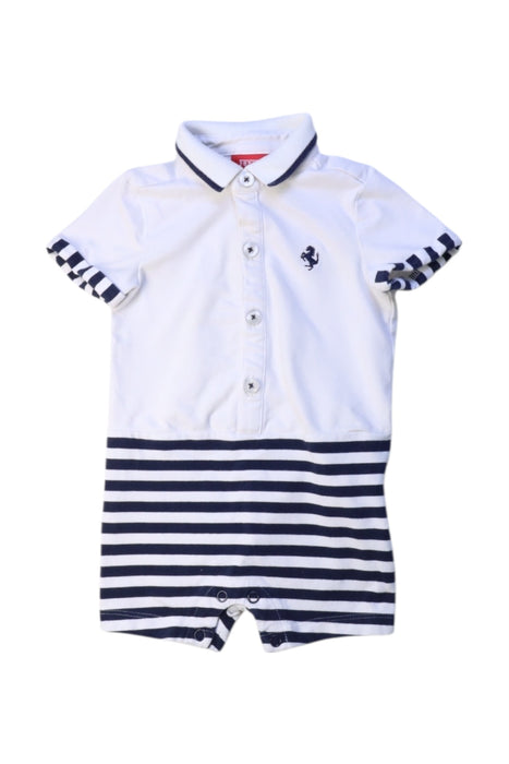 A White Short Sleeve Rompers from Ferrari in size 0-3M for boy. (Front View)