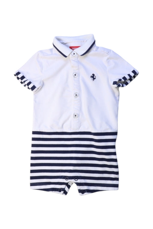A White Short Sleeve Rompers from Ferrari in size 0-3M for boy. (Front View)