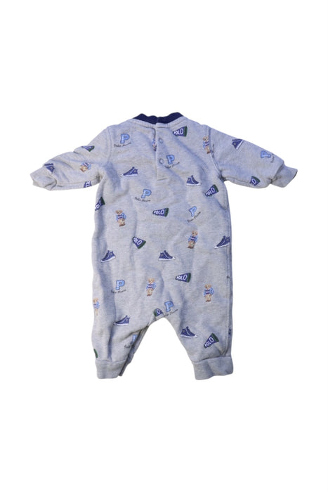 A Grey Long Sleeve Rompers from Ralph Lauren in size 0-3M for boy. (Back View)