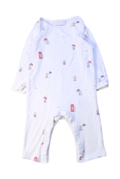 A White Long Sleeve Rompers from The Little White Company in size 3-6M for neutral. (Front View)