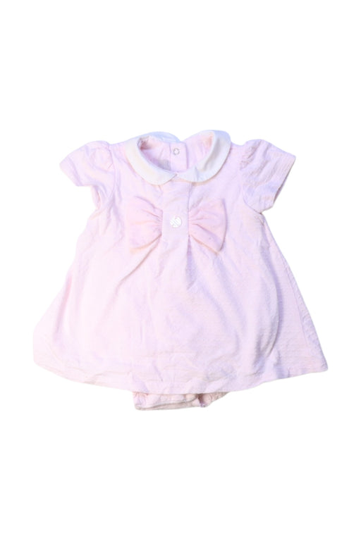 A Pink Short Sleeve Rompers from Chicco in size 3-6M for girl. (Front View)