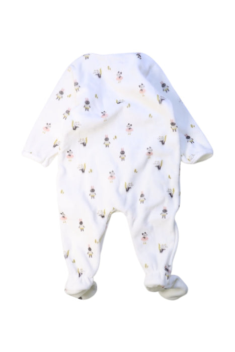 A White Onesies from Moulin Roty in size 0-3M for neutral. (Back View)