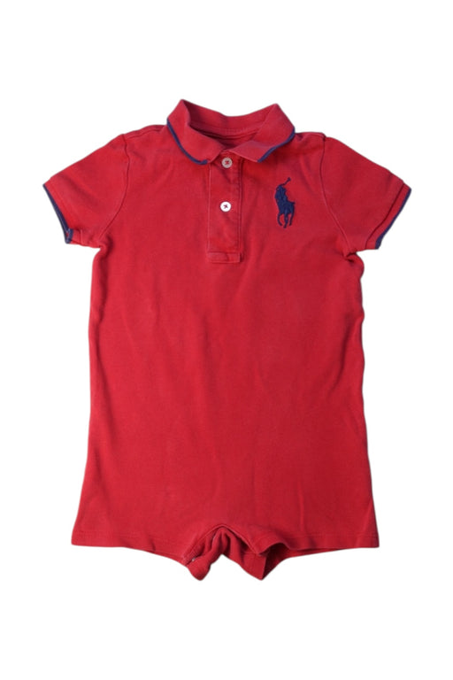 A Red Short Sleeve Rompers from Ralph Lauren in size 3-6M for boy. (Front View)