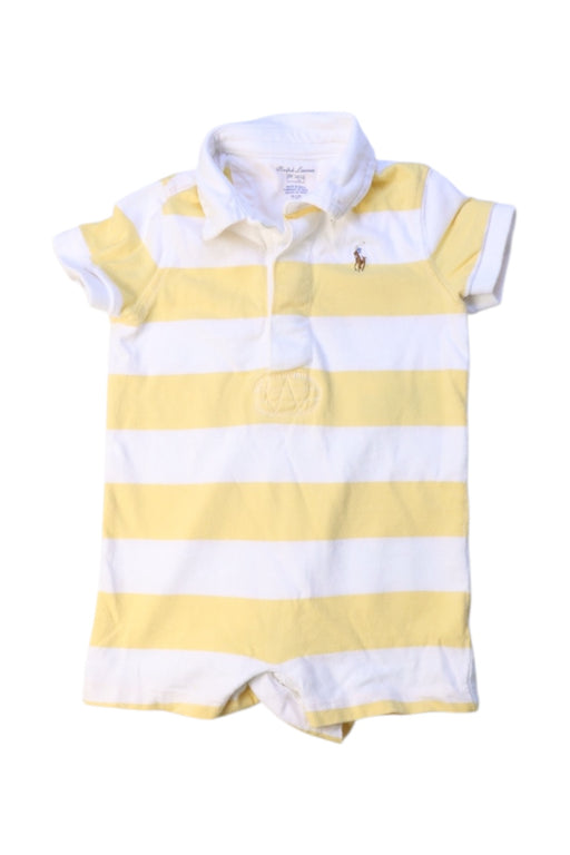A White Short Sleeve Rompers from Ralph Lauren in size 3-6M for neutral. (Front View)