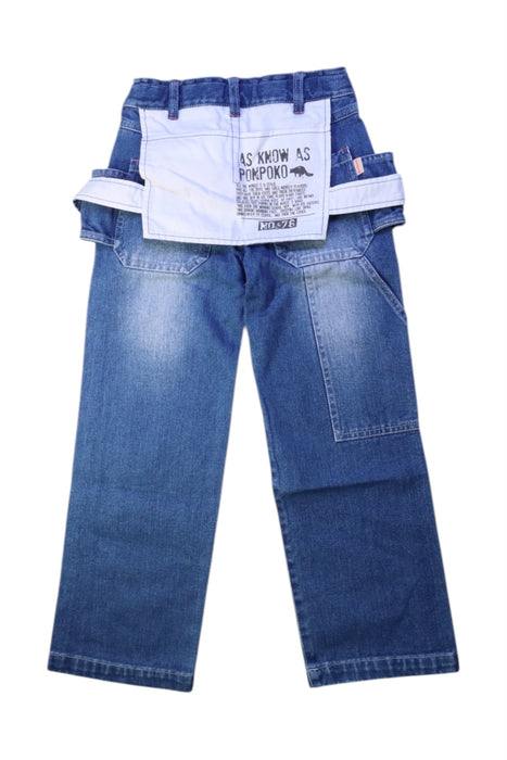 A Blue Jeans from As Know As Ponpoko in size 2T for boy. (Back View)