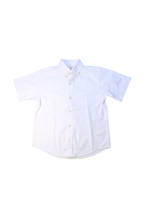 A White Short Sleeve Shirts from Lands' End in size 7Y for boy. (Front View)