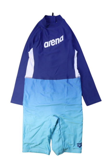 A Blue Rash Guards from Arena in size 7Y for boy. (Front View)