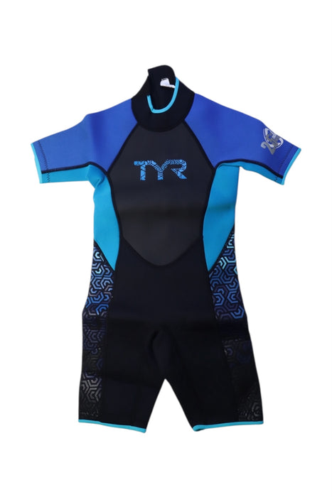 A Blue Wetsuits from TYR in size 6T for boy. (Front View)