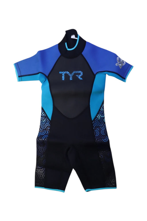 A Blue Wetsuits from TYR in size 6T for boy. (Front View)