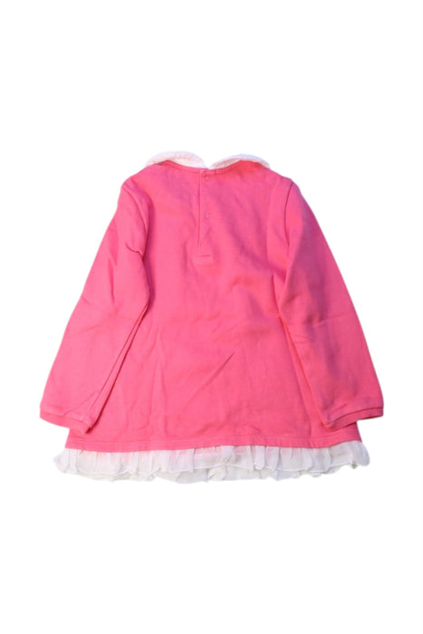 A Pink Long Sleeve Tops from Miki House in size 2T for girl. (Back View)