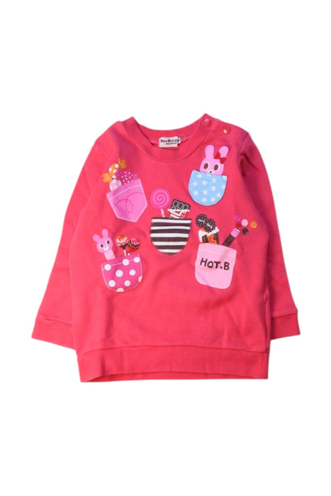A Pink Crewneck Sweatshirts from Miki House in size 18-24M for girl. (Front View)