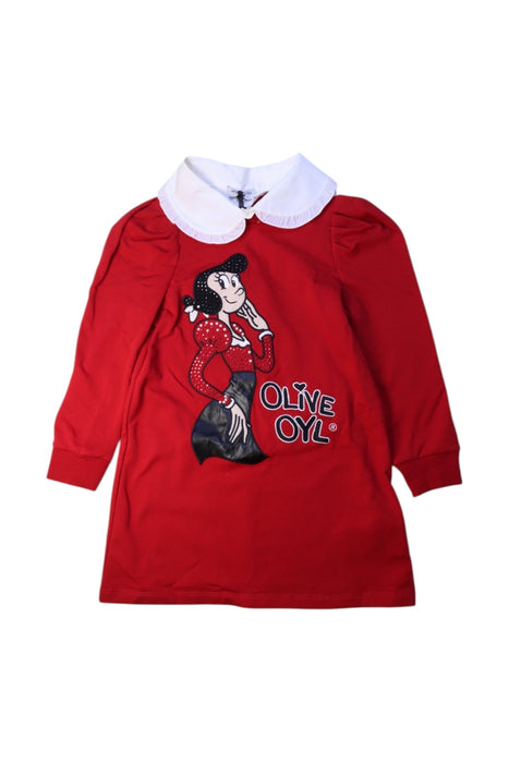 A Red Long Sleeve Tops from Monnalisa in size 5T for girl. (Front View)