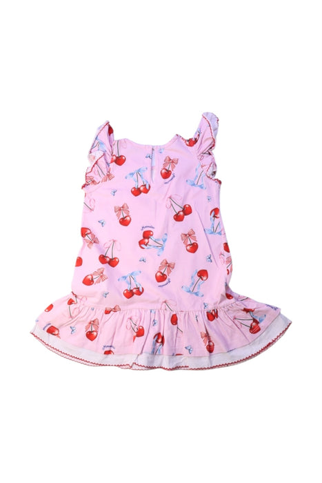 A Pink Sleeveless Dresses from Monnalisa in size 2T for girl. (Back View)