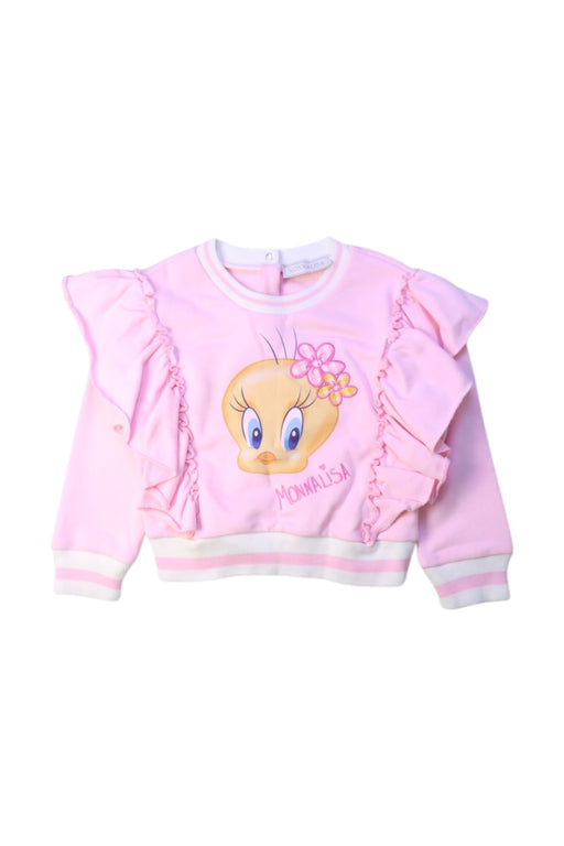 A Pink Crewneck Sweatshirts from Monnalisa in size 2T for girl. (Front View)