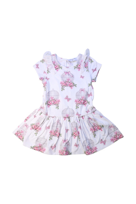 A White Short Sleeve Dresses from Monnalisa in size 2T for girl. (Front View)