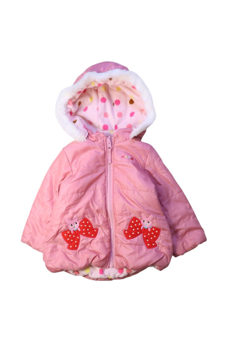 A Pink Puffer/Quilted Coats & Outerwear from Miki House in size 12-18M for girl. (Front View)