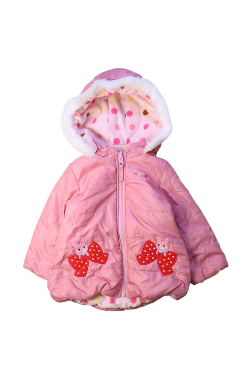 A Pink Puffer/Quilted Coats & Outerwear from Miki House in size 12-18M for girl. (Front View)