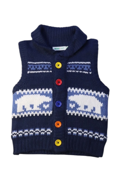 A Navy Sweater Vests from BEAMS in size 2T for boy. (Front View)