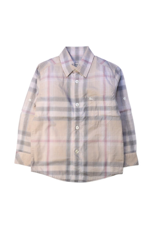 A Beige Long Sleeve Shirts from Burberry in size 4T for boy. (Front View)