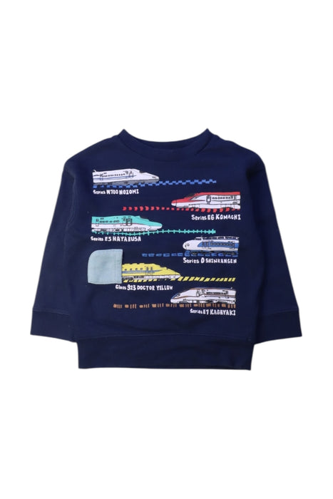 A Navy Crewneck Sweatshirts from BEAMS in size 2T for boy. (Front View)