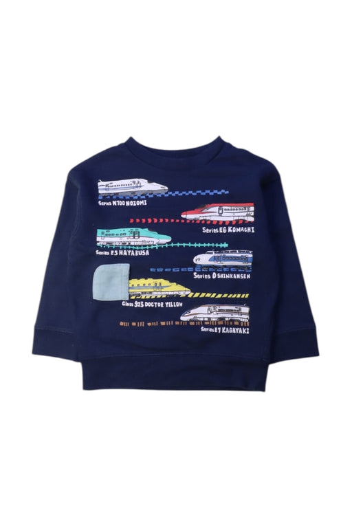 A Navy Crewneck Sweatshirts from BEAMS in size 2T for boy. (Front View)