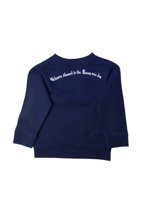 A Navy Crewneck Sweatshirts from BEAMS in size 2T for boy. (Back View)