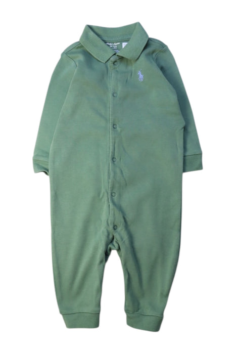 A Green Long Sleeve Jumpsuits from Ralph Lauren in size 3-6M for boy. (Front View)