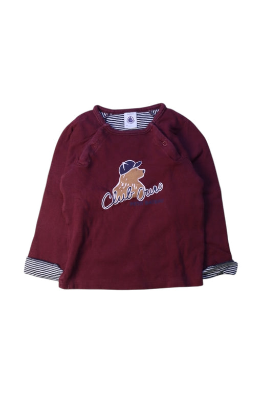 A Burgundy Long Sleeve Tops from Petit Bateau in size 2T for boy. (Front View)