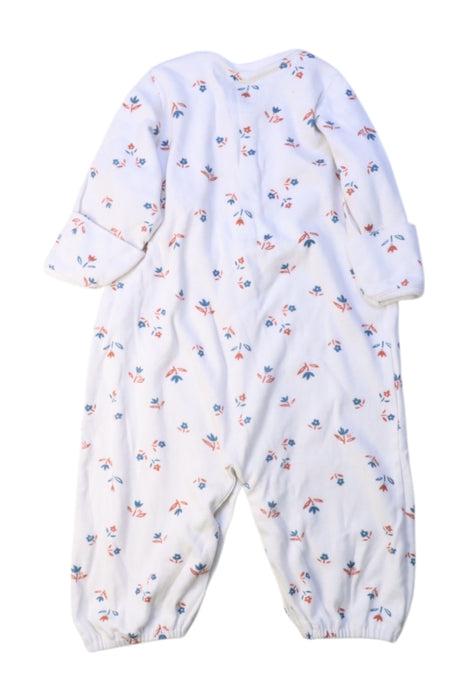 A White Onesies from Petit Bateau in size 0-3M for girl. (Back View)