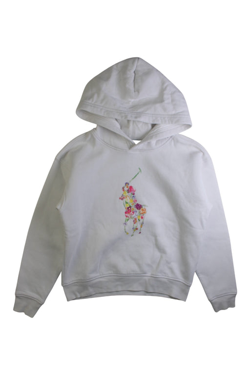A White Hooded Sweatshirts from Polo Ralph Lauren in size 6T for girl. (Front View)