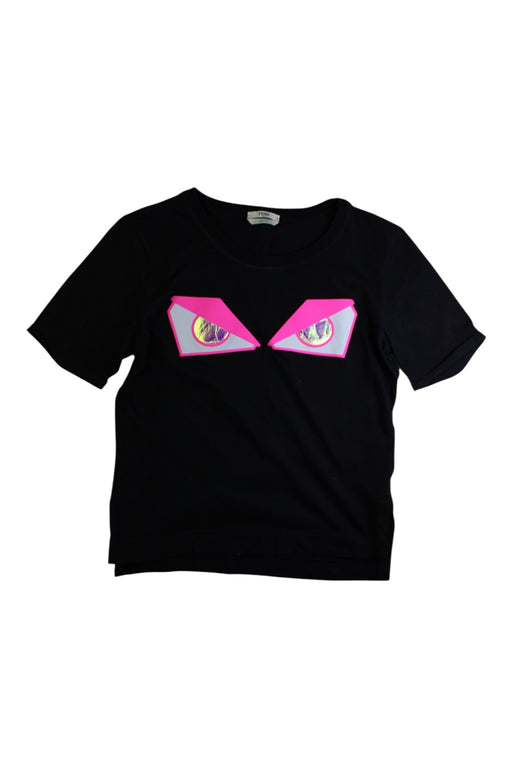A Black Short Sleeve T Shirts from Fendi in size 14Y for boy. (Front View)