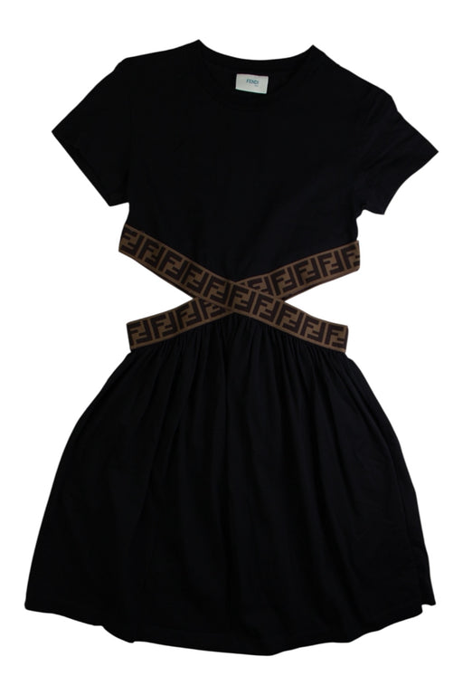 A Black Short Sleeve Dresses from Fendi in size 10Y for girl. (Front View)