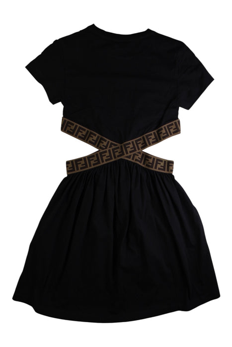 A Black Short Sleeve Dresses from Fendi in size 10Y for girl. (Back View)