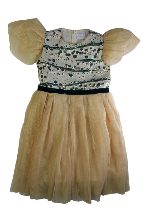 A Gold Short Sleeve Dresses from Eirene in size 9Y for girl. (Front View)