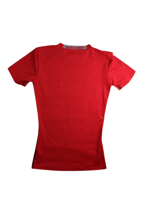 A Red Active Tops from Under Armour in size 7Y for girl. (Back View)