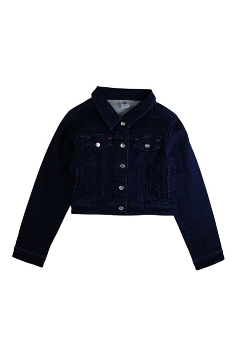 A Navy Lightweight Jackets from Petit Bateau in size 8Y for girl. (Front View)